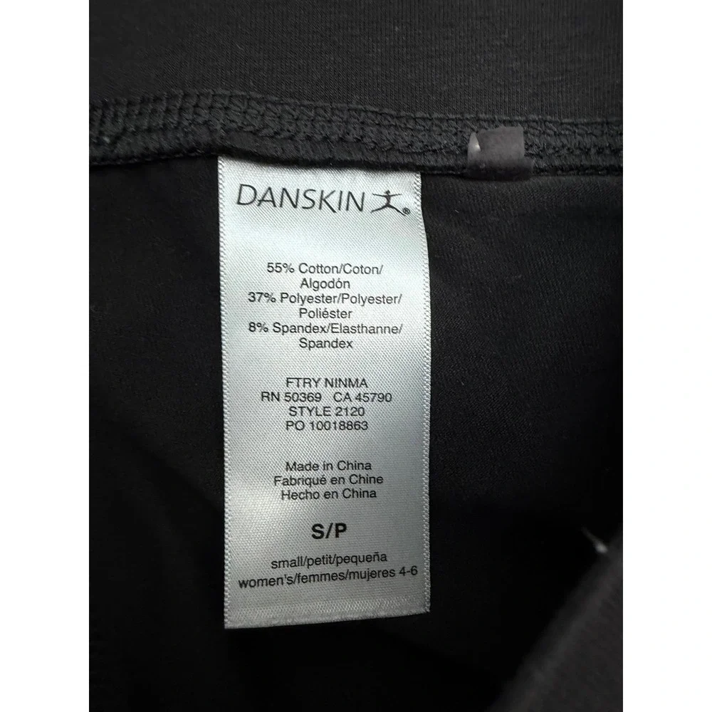 Danskin Black Leggings Women Small 4-6 Athletic Yoga‎ Stretch Pants High Rise